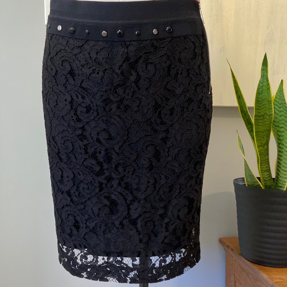 NWT Airfield Black lace skirt